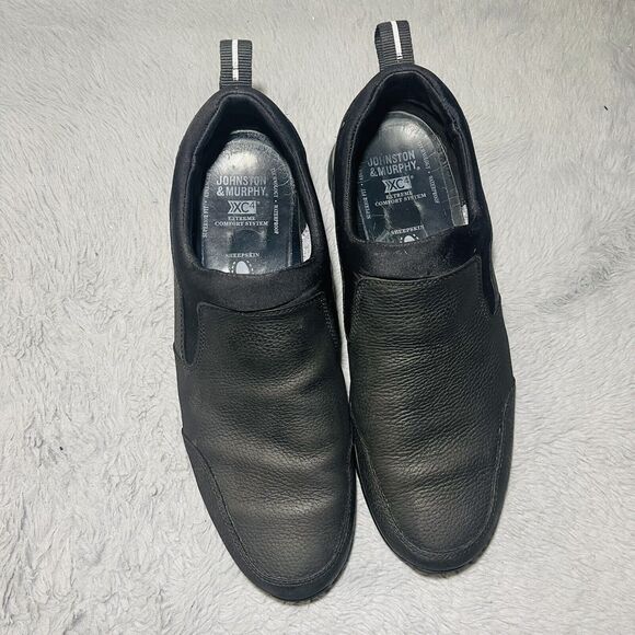 Johnston Murphy Shoes Mens 12M Black Leather XC4 Slip On Comfort Waterproof - Picture 3 of 11